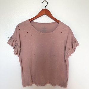 American Eagle distressed top
